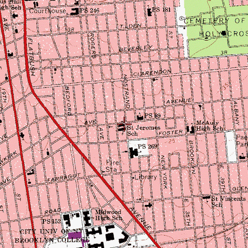 Topographic Map of Church of Saint Jerome, NY
