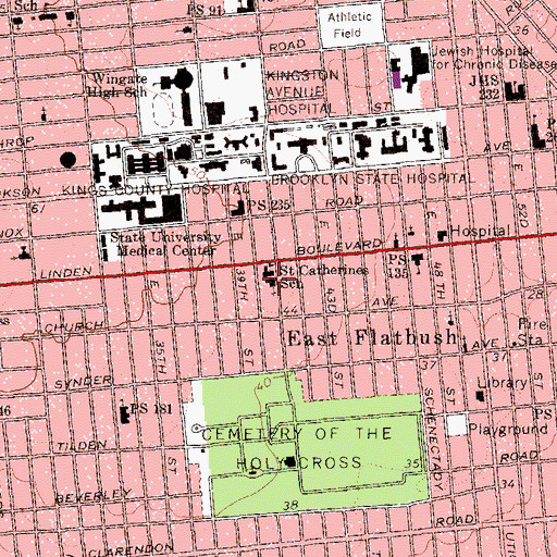 Topographic Map of Saint Catherine of Genoa Roman Catholic, NY