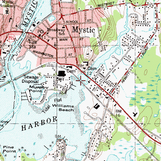 Topographic Map of Pequotsepos Brook, CT