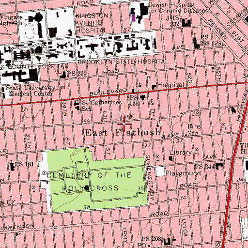 Topographic Map of Excelsior Elementary School, NY