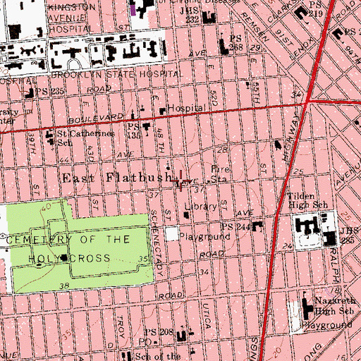 Topographic Map of Rugby Congregational Church, NY