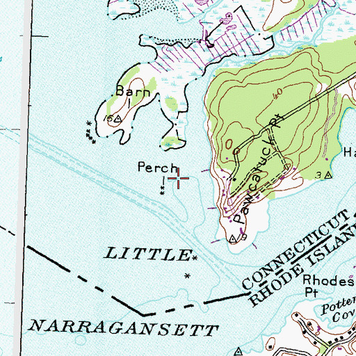 Topographic Map of Perch Island, CT