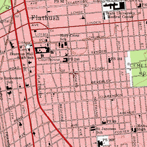 Topographic Map of Saint Anthony Spiritual Baptist Church, NY