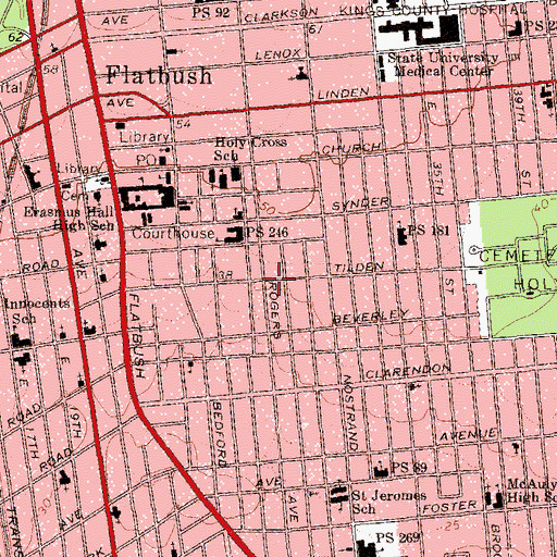 Topographic Map of Emanuel Church of God in Christ, NY