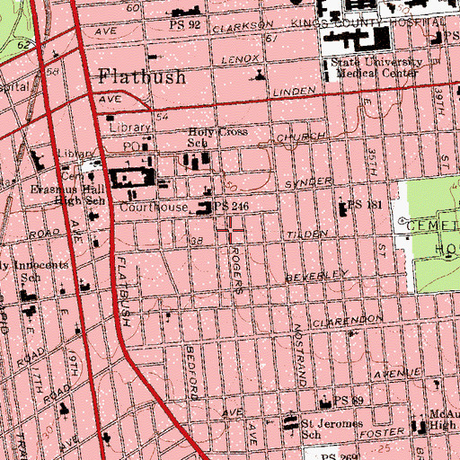 Topographic Map of Allen Memorial African Methodist Episcopal Church, NY