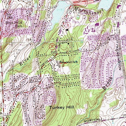 Topographic Map of Percival School, CT