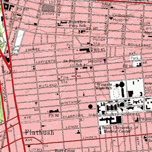 Topographic Map of Trinity Pentecostal Circle Tabernacle, NY