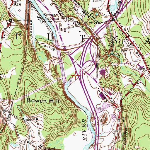 Topographic Map of Perry Brook, CT