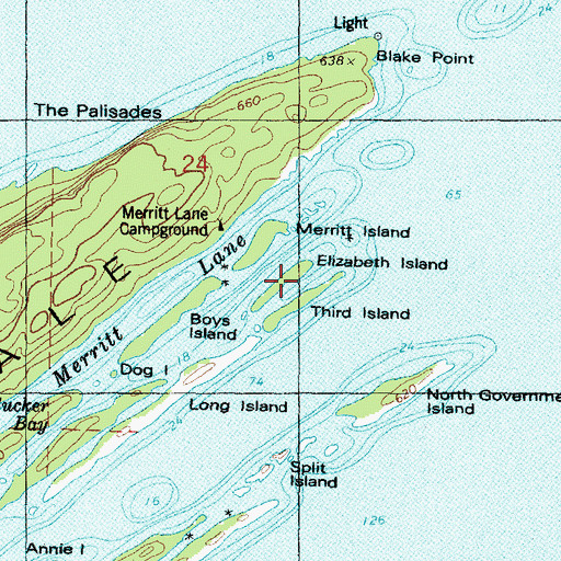 Topographic Map of Elizabeth Island, MI