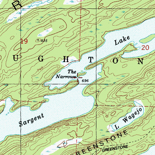 Topographic Map of The Narrows, MI