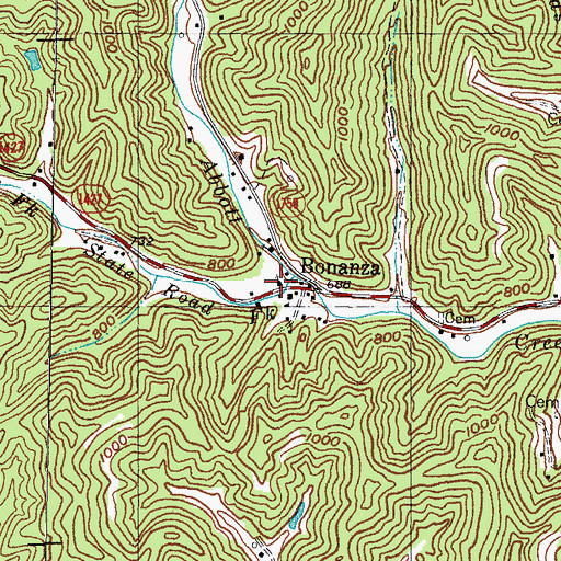 Topographic Map of Abbott United Baptist Church, KY