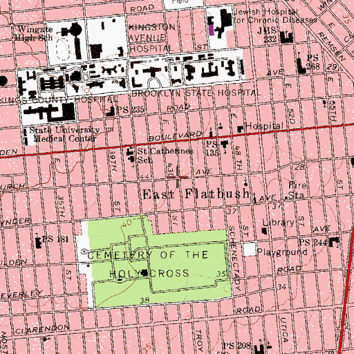 Topographic Map of City of Faith Church of God, NY