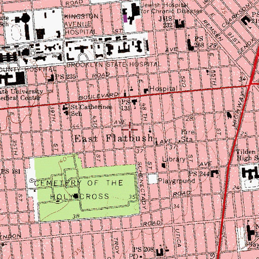 Topographic Map of Restoration Temple Assembly, NY