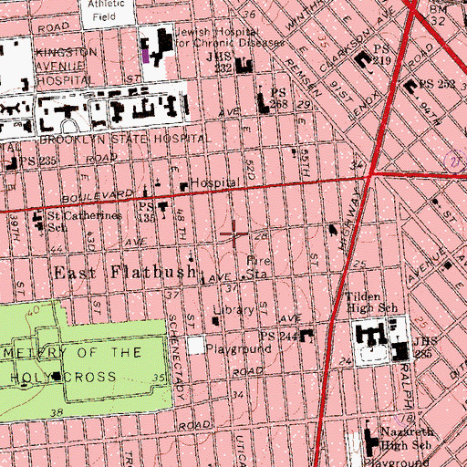 Topographic Map of Good Life Deliverance Church, NY