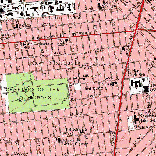 Topographic Map of Church of the Open Bible, NY