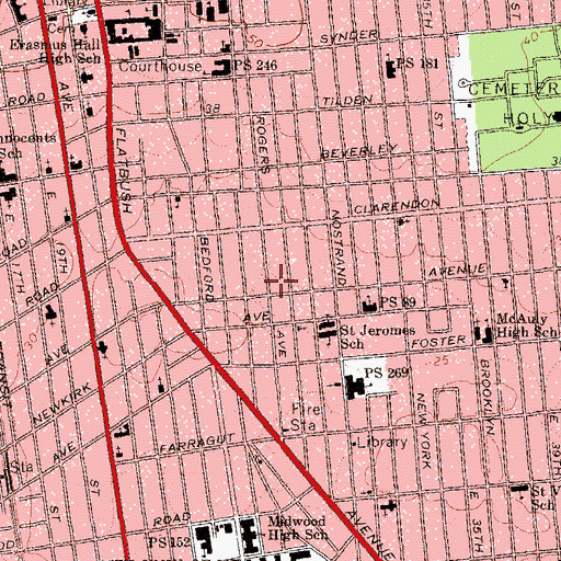 Topographic Map of Burning Light Christian Center, NY