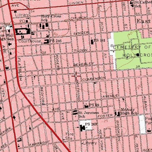 Topographic Map of Erasmus Church of God, NY