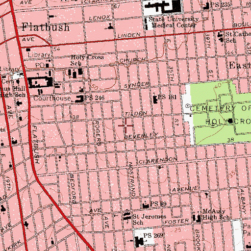 Topographic Map of Gethsemane Temple Church of God in Christ, NY