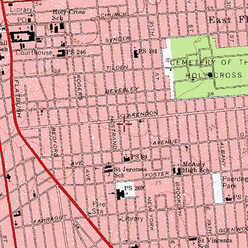 Topographic Map of Bethlehem Church of Christ, NY