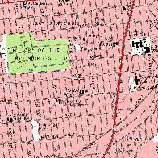 Topographic Map of Ecclesia Deliverance Ministries, NY