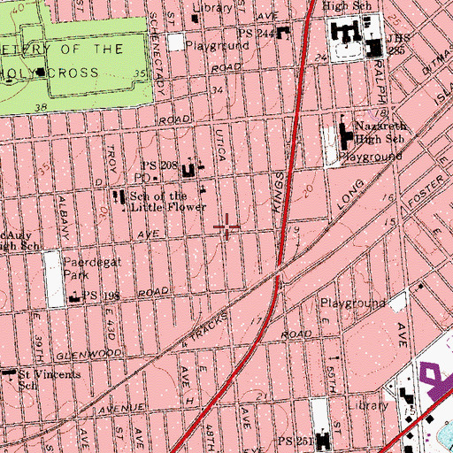 Topographic Map of Grace Deliverance Tabernacle, NY