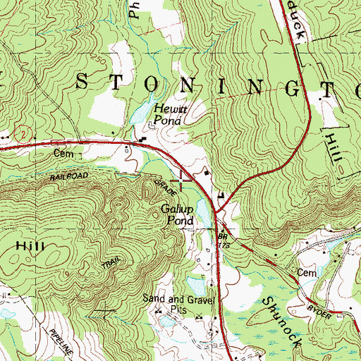 Topographic Map of Phelps Brook, CT
