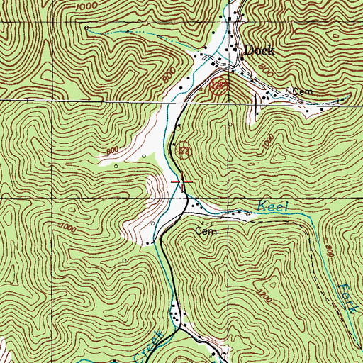 Topographic Map of Dock Post Office, KY