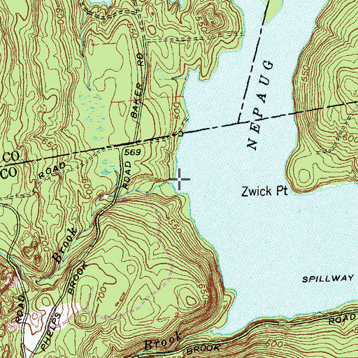 Topographic Map of Phelps Brook, CT