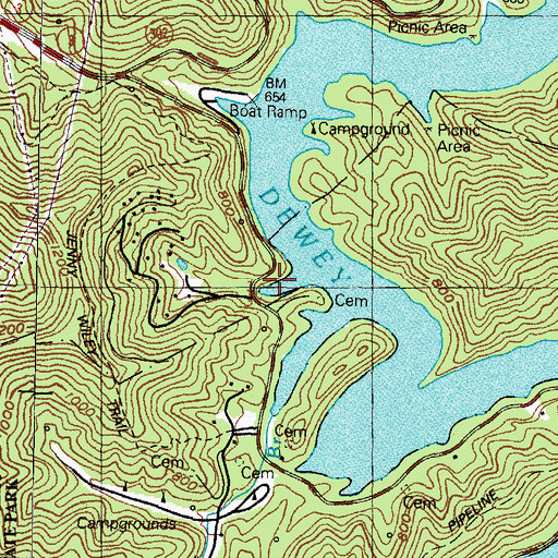 Topographic Map of Shady Branch, KY
