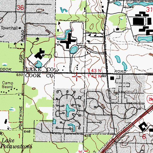 Topographic Map of Fournins Subdivision, IL