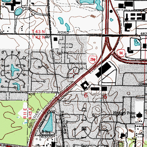 Topographic Map of Sanders Crossing, IL
