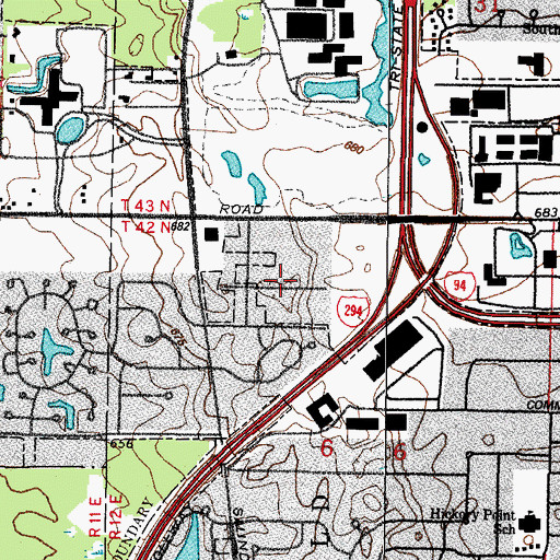 Topographic Map of Sunny Acres, IL