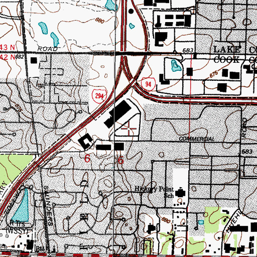 Topographic Map of Northbrook Commercial Park, IL