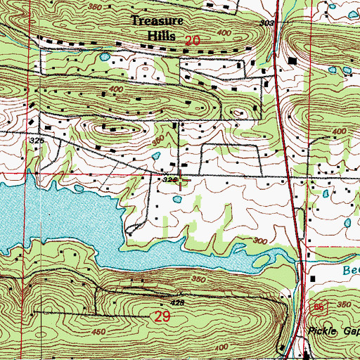 Topographic Map of Frauenthal Cemetery, AR
