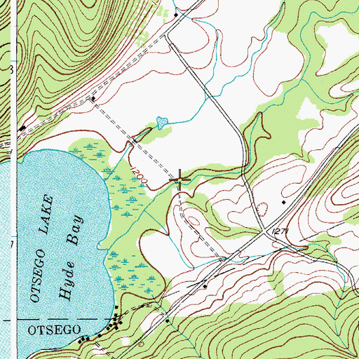 Topographic Map of Hyde Hall Covered Bridge, NY
