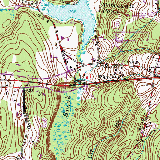 Topographic Map of Phillips Brook, CT