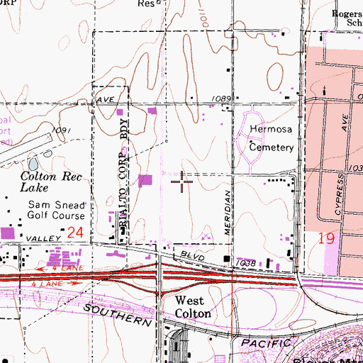 Topographic Map of Arrowhead Regional Medical Center, CA