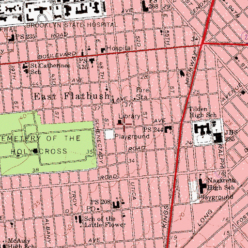Topographic Map of Premier Baptist Church, NY