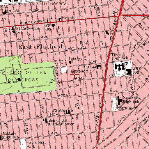 Topographic Map of Vision Pentecostal Church, NY
