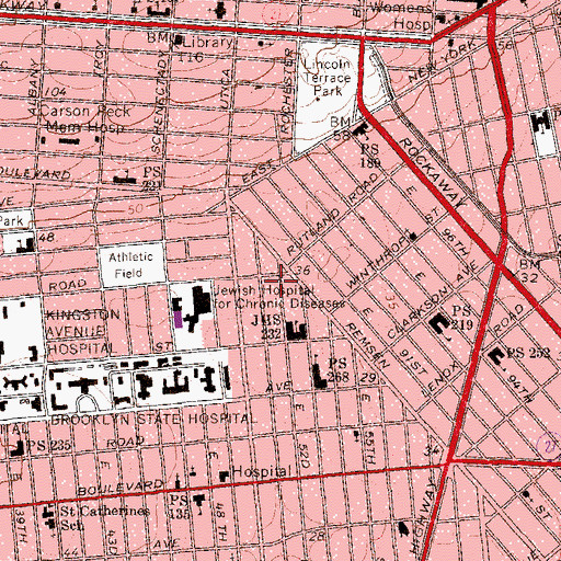 Topographic Map of Triumphant Full Gospel Assembly Church, NY