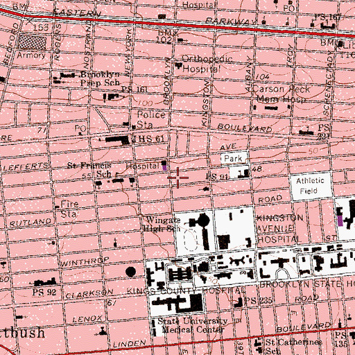 Topographic Map of Marantha Assembly of God Church, NY