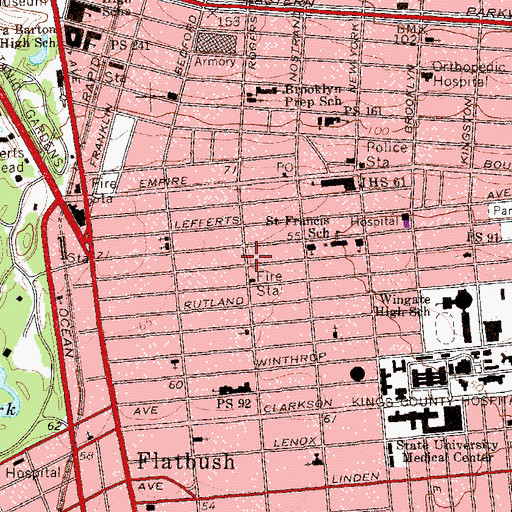 Topographic Map of Jesus of Nazareth Christian Church, NY