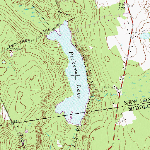 Topographic Map of Pickerel Lake, CT