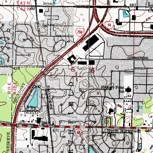 Topographic Map of Sunset View Estates, IL