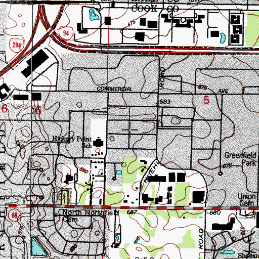 Topographic Map of Lone Tree Subdivision, IL