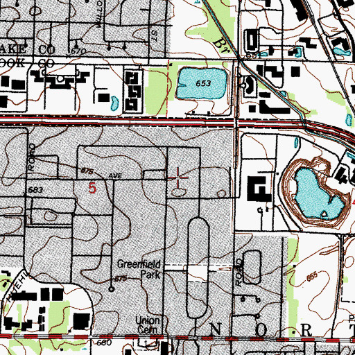 Topographic Map of Sky Harbor Air Industrial Park, IL