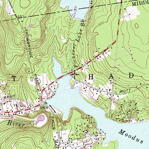 Topographic Map of Pickerel Lake Brook, CT