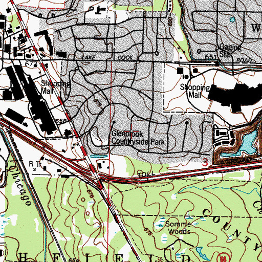 Topographic Map of Glenbrook Countryside, IL