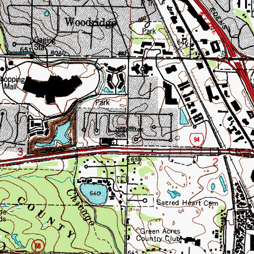 Topographic Map of Williamsburg Square, IL