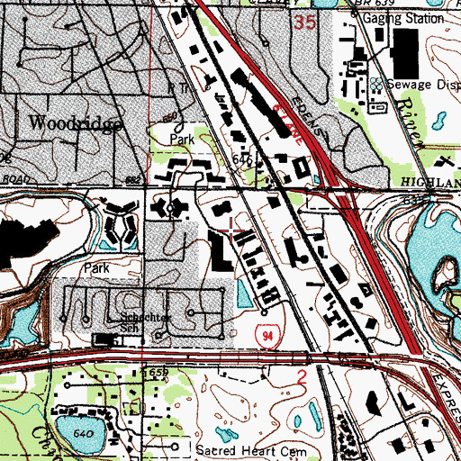 Topographic Map of Northbrook Court Office Plaza, IL